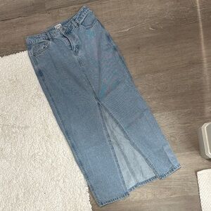 Blue Denim Maxi Skirt